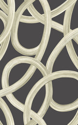 Calix Black Twisted Geo Wallpaper with Abstract Feature Wall Brushstroke Pattern - ohpopsi CEP50126W