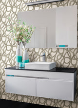 Calix White Twisted Geo Wallpaper with Abstract Feature Wall Style - CEP50127W
