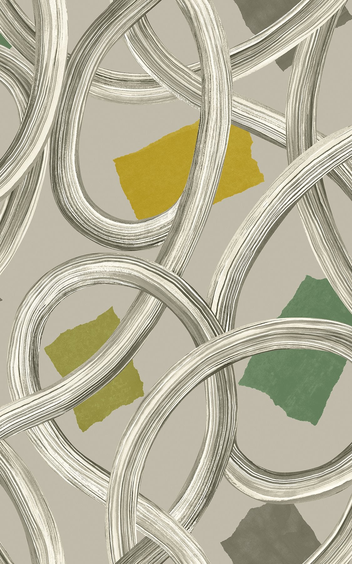 Calix Grey Twisted Geo Wallpaper with Abstract Feature Wall Design - ohpopsi CEP50128W