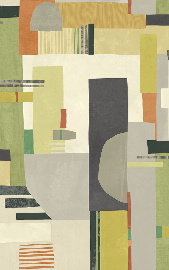 Rhodes Sage Blocs Abstract Feature Wall Wallpaper - ohpopsi CEP50132W