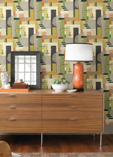 Rhodes Sage Blocs Abstract Feature Wall Wallpaper - ohpopsi CEP50132W