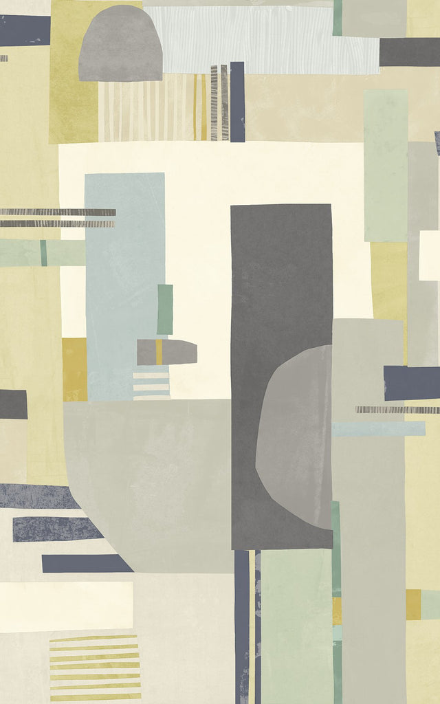 Rhodes Neutral Blocs Abstract Feature Wall Wallpaper - ohpopsi CEP50133W