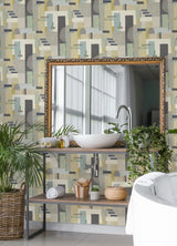 Rhodes Neutral Blocs Abstract Feature Wall Wallpaper - ohpopsi CEP50133W