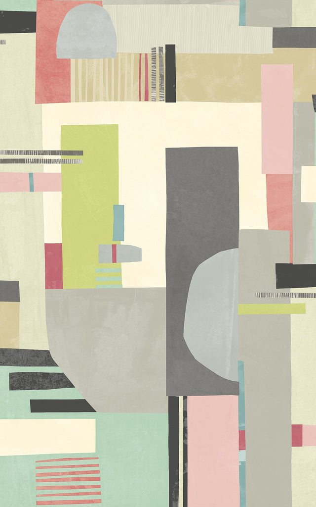 Rhodes Pastel Blocs Wallpaper with Abstract Graphic Feature Wall Style - ohpopsi CEP50134W