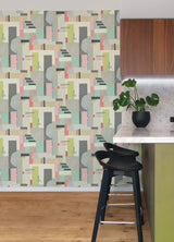 Rhodes Pastel Blocs Wallpaper with Abstract Graphic Feature Wall Style - ohpopsi CEP50134W