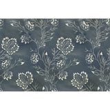Barbier Blue Wallpaper with Botanical Watercolor Leaf & Vine Motif - York CH1426