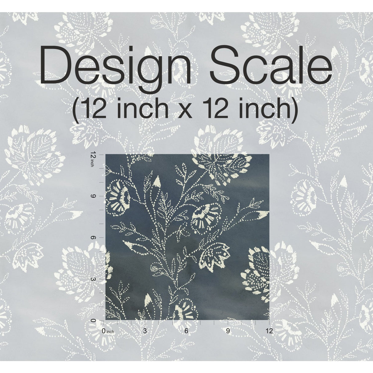 Barbier Blue Wallpaper with Botanical Watercolor Leaf & Vine Motif - York CH1426
