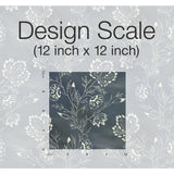 Barbier Blue Wallpaper with Botanical Watercolor Leaf & Vine Motif - York CH1426