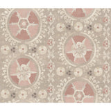 Fleurus Light Pink Geometric Suzani Medallion Wallpaper - York CH1431