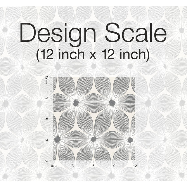 Everlasting White & Silver Floral Non Woven Wallpaper - York CI2302