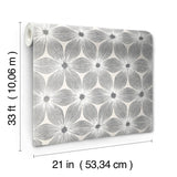 Everlasting White & Silver Floral Non Woven Wallpaper - York CI2302