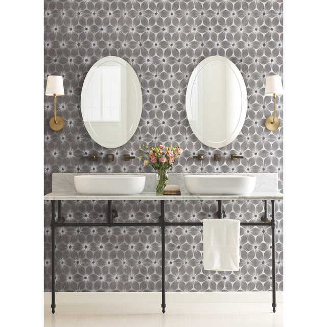 Everlasting White & Silver Floral Non Woven Wallpaper - York CI2302