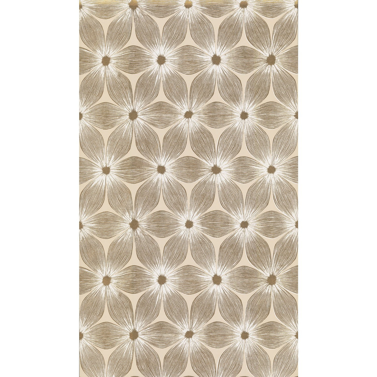 Everlasting Beige & Gold Wallpaper with Metallic Floral Motif - York CI2304