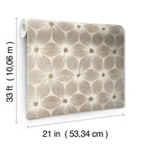 Everlasting Beige & Gold Wallpaper with Metallic Floral Motif - York CI2304