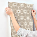 Everlasting Beige & Gold Wallpaper with Metallic Floral Motif - York CI2304