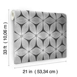 Everlasting Black & Silver Floral Wallpaper - York CI2305
