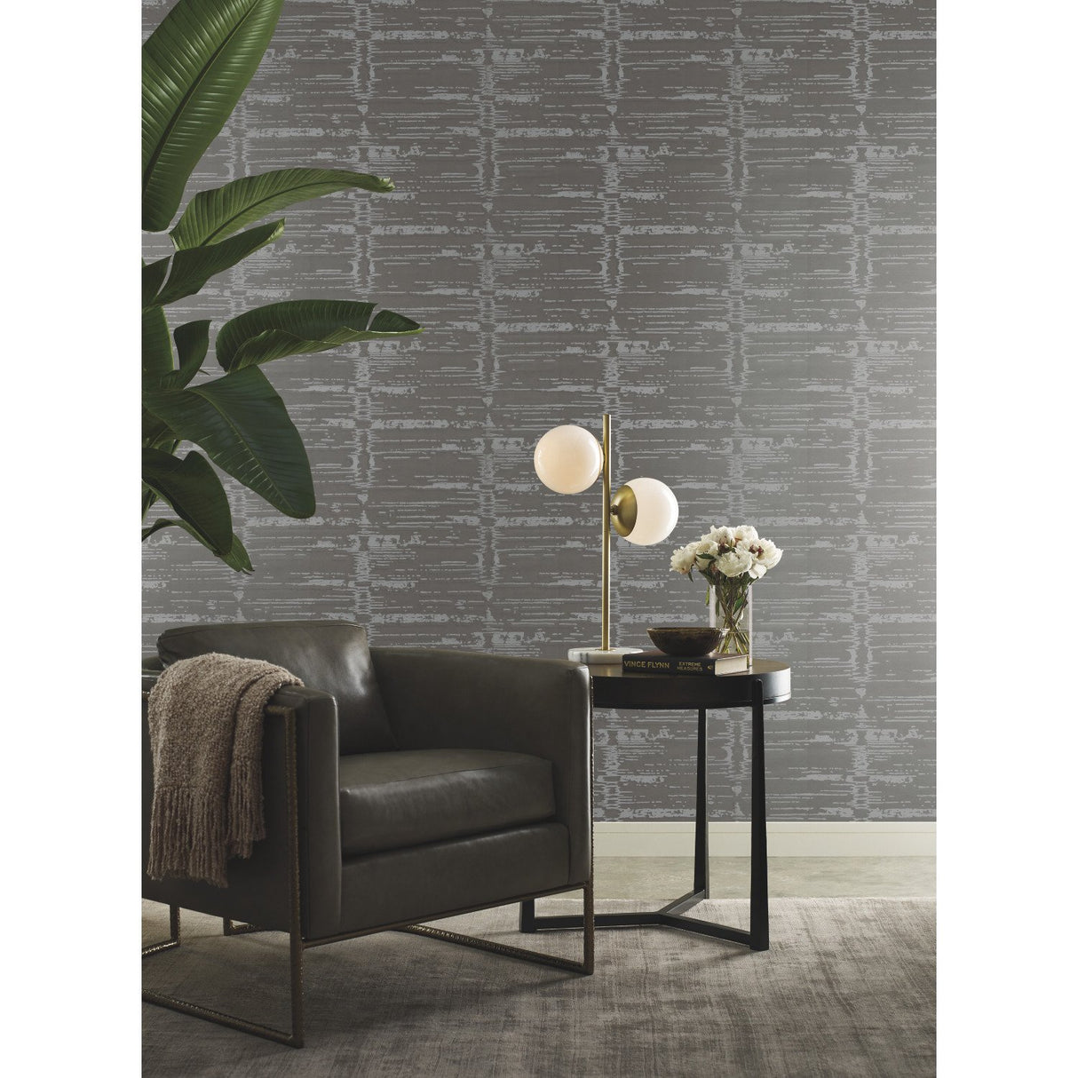 Velveteen Grey & Neutral Textured Flocked Wallpaper - York CI2313