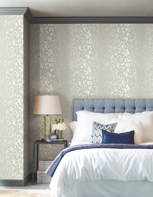 Gilded Confetti Cream Wallpaper with Metallic Geometric Confetti Pattern - York CI2323
