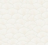 Luminous Ginkgo White & Cream Botanical Non Woven Wallpaper - York CI2335