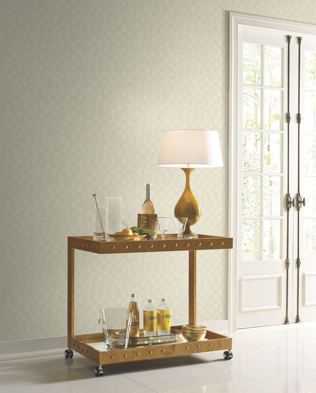 Luminous Ginkgo White & Cream Botanical Non Woven Wallpaper - York CI2335