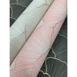 Luminous Gingko Grey Wallpaper with Metallic Fan-Leaf Botanical Motif - York CI2336