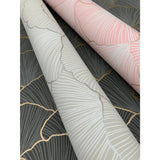 Luminous Gingko Grey Wallpaper with Metallic Fan-Leaf Botanical Motif - York CI2336