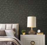 Luminous Gingko Grey Wallpaper with Metallic Fan-Leaf Botanical Motif - York CI2336