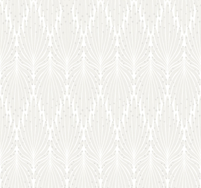 Café Society Cream Wallpaper with Art Deco Feather Motif - York CI2361