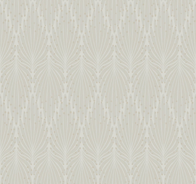 Cafe Society Cream Wallpaper with Metallic Dot Feather Motif - York CI2364