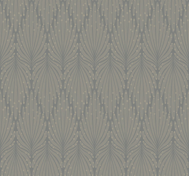 Cafe Society Dark Grey Wallpaper with Abstract Feather Motif - York CI2365