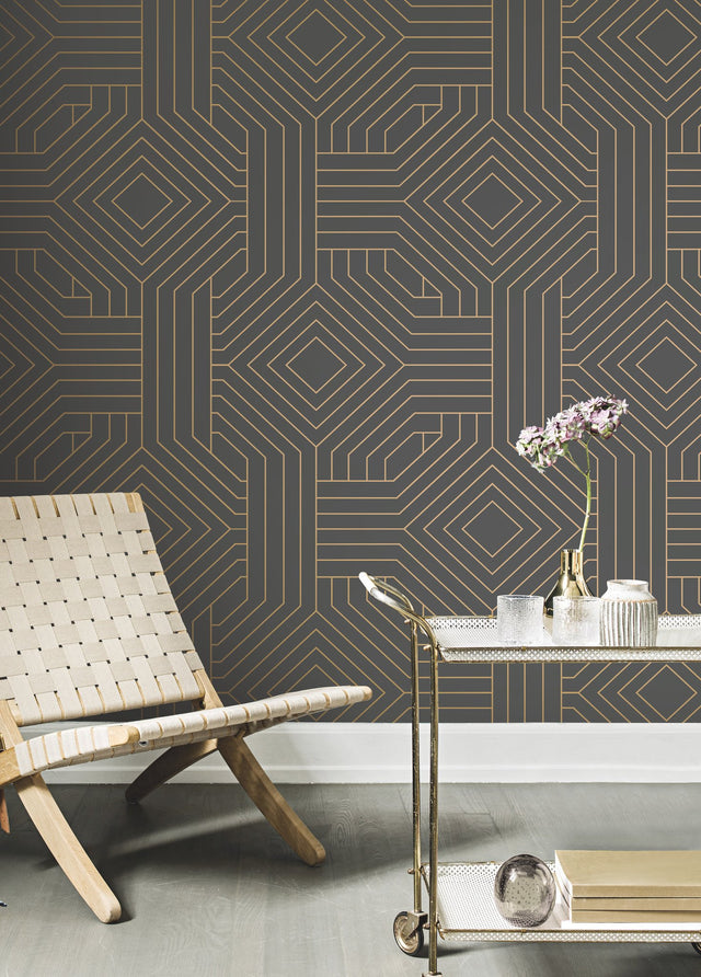 Diverging Diamonds Dark Grey Wallpaper