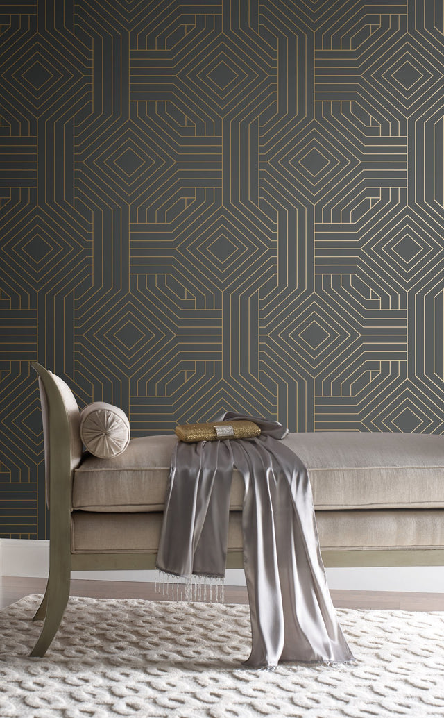 Diverging Diamonds Dark Grey Wallpaper
