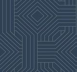 Diverging Diamonds Navy Geometric Non Woven Wallpaper - York CI2375