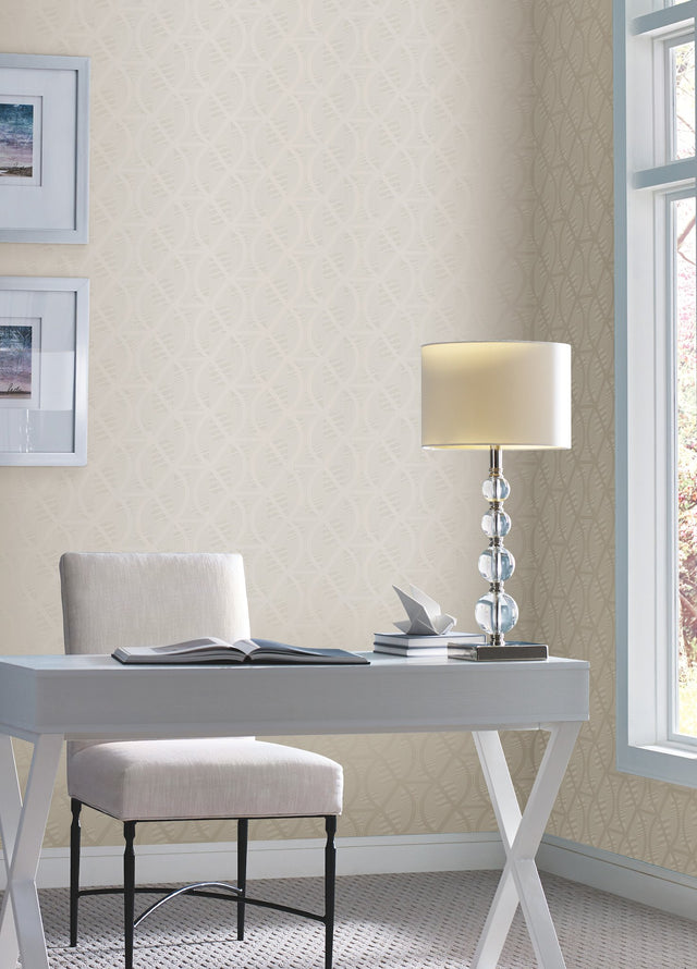 Opposites Attract Cream Geometric Non Woven Wallpaper - York CI2382