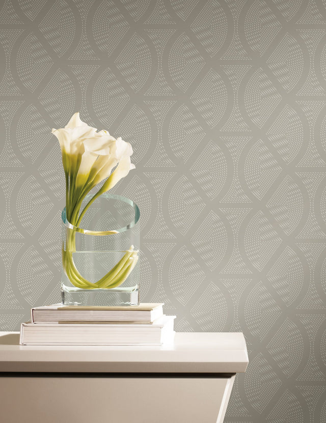 Opposites Attract Cream Geometric Non Woven Wallpaper - York CI2382