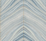 Onyx Strata Blue Wallpaper with Marble Stone Texture - York CI2412