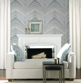 Onyx Strata Blue Wallpaper with Marble Stone Texture - York CI2412