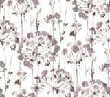 Flourish Purple Wallpaper with Watercolor Floral Motif - York CI2424