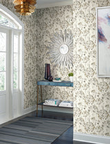 Flourish Beige Wallpaper with Floral Watercolor Motif - York CI2425