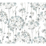 Flourish Blue & Grey Wallpaper with Watercolor Floral Motif - York CI2426