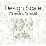 Flourish Blue & Grey Wallpaper with Watercolor Floral Motif - York CI2426