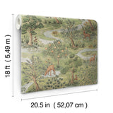 Bramble Forest Green Toile Peel & Stick Wallpaper - NuWallpaper CJS6320