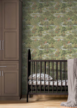 Bramble Forest Green Toile Peel & Stick Wallpaper - NuWallpaper CJS6320