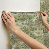 Bramble Forest Green Toile Peel & Stick Wallpaper - NuWallpaper CJS6320