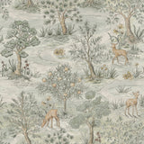 Bramble Wintergreen Peel & Stick Wallpaper with Traditional Toile Woodland Motif - NuWallpaper CJS6321