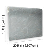 Jade Moonstone Grey Metallic Stone Peel & Stick Wallpaper - NuWallpaper CJS6327