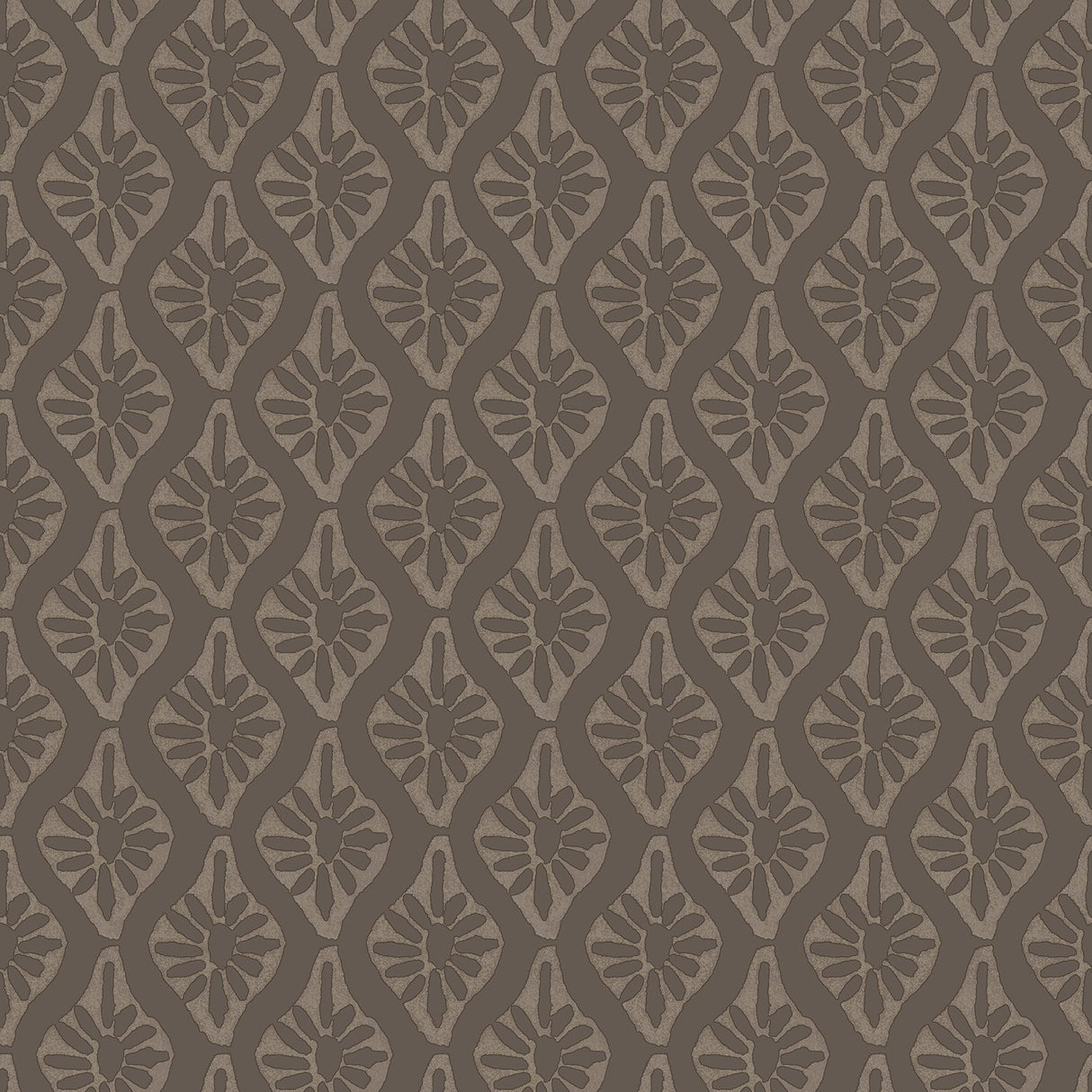 Nova Carob Brown Peel & Stick Wallpaper with Botanical Ogee Motif, Transitional Style - NuWallpaper CJS6328