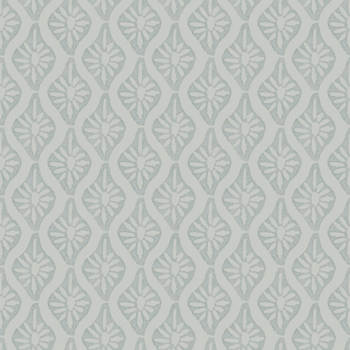 Nova Mist Blue Peel & Stick Wallpaper with Botanical Ogee Pattern, Transitional Style - NuWallpaper CJS6331