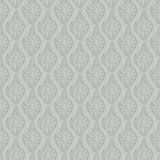 Nova Mist Blue Peel & Stick Wallpaper with Botanical Ogee Pattern, Transitional Style - NuWallpaper CJS6331