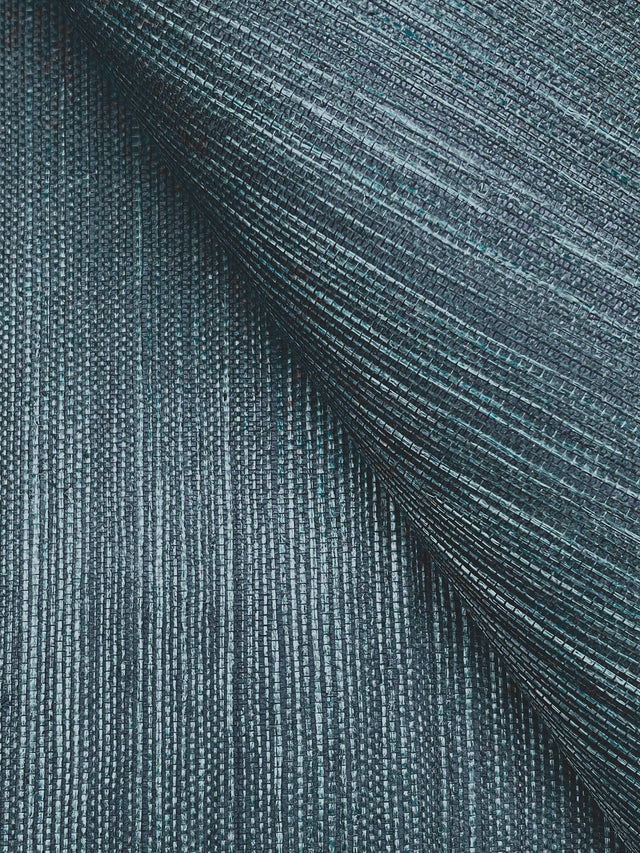 Maguey Sisal Dark Teal Grasscloth Wallpaper with Traditional Style - York CL1029NW